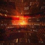 Cyber space with hexadecimal code as digital background